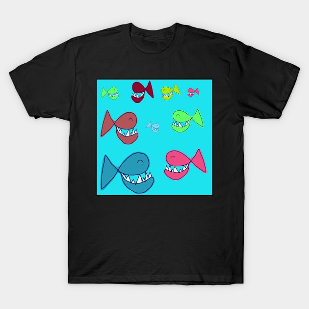 SMILING FISH - HERD OF SMILING FISH T-Shirt by NYWA-ART-PROJECT